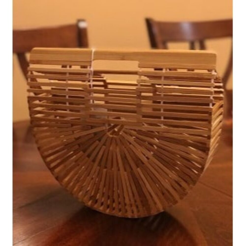 New Womens Bamboo Handbag Handmade Large Tote Bag Straw Beach Bags